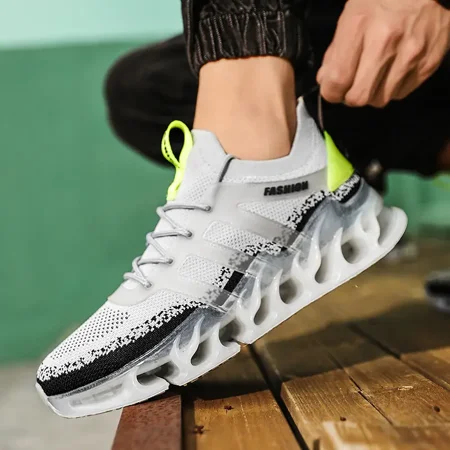 

Men‘s Grey Casual Anti-slip Blade Type Shoes Lightweight Breathable Durable Running Shoes For Outdoor Hiking Training Running