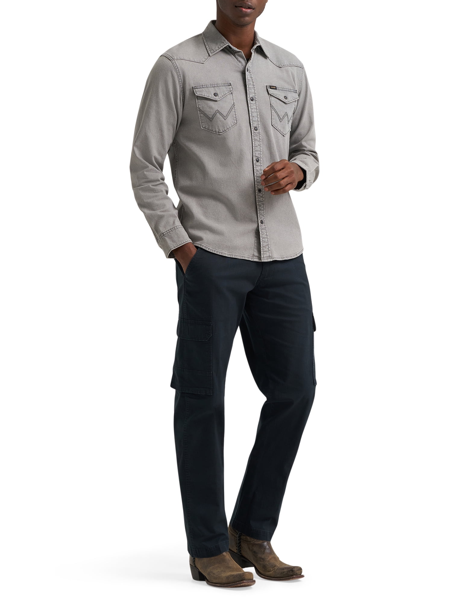 Wrangler® Men's Regular Fit Long Sleeve Denim Shirt, S-2XL