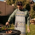 thumbnail image 4 of Brown Geometric Triangle Diamond Pattern Apron-Garden Aprons for Women with Pockets-Cotton Linen Waterproof Kitchen Cooking Gardening Aprons Adjustable for Kitchen,Cooking,BBQ and Salon 33x27 Inch, 4 of 7