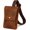 Tan Leather Mobile Sling Bag, variant on Mobile Sling - Phone Pouch Crossbody with Adjustable Strap, Snap Closure