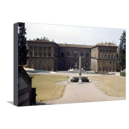 Pitti Palace and the Boboli Gardens in August, Florence, Italy, c20th century Stretched Canvas Print Wall Art