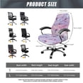 thumbnail image 5 of Xoenoiee Butterfly Marble Print Office Chair Cover Elastic Computer Chair Cover, 3 PCS Stretchable High Back Desk Chair Covers with Armrest Pad Covers for Boss Rotating Chair, S, 5 of 6