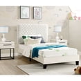 thumbnail image 2 of Twin Bedroom Set with 3 Pieces - White Dove Upholstered Bed and Nightstands for Modern Decor, 2 of 4