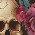 thumbnail image 4 of FREEAMG Beautiful Flowers and Skull Shower Curtain Waterproof Fabric with 12 Hooks Bathroom Decorative Bath Curtain Set Polyester Fabric Machine Washable 60 x 72 Inch, 4 of 6