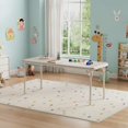thumbnail image 2 of 47" Rectangular Folding Table, Portable Folding Table for Indoor/Outdoor, Activity Table with Anti Slip Table Legs, Space Saving, Kids Foldable Table for Classroom, Nursery, Beige, 2 of 7