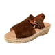 thumbnail image 2 of Sandalias de punta abierta con cuña y suela de cuerda de cáñamo con hebilla vintage informal para mujer, zapatos para mamá Wmkox8yii nm1145, 2 of 3