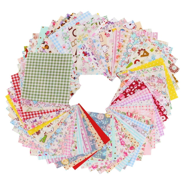 MasteelfCA 50pcs Cotton Fabrics DIY Patchwork Handmade Cloth Materials for Sewing Scrapbooking Quilting (10X10CM)