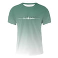 thumbnail image 4 of Puliio Mens Tshirts City Print Oversized Crew Neck Short Sleeve T-Shirt Summer Loose Sports Casual Tee Tops（Mint Green,2XL), 4 of 4