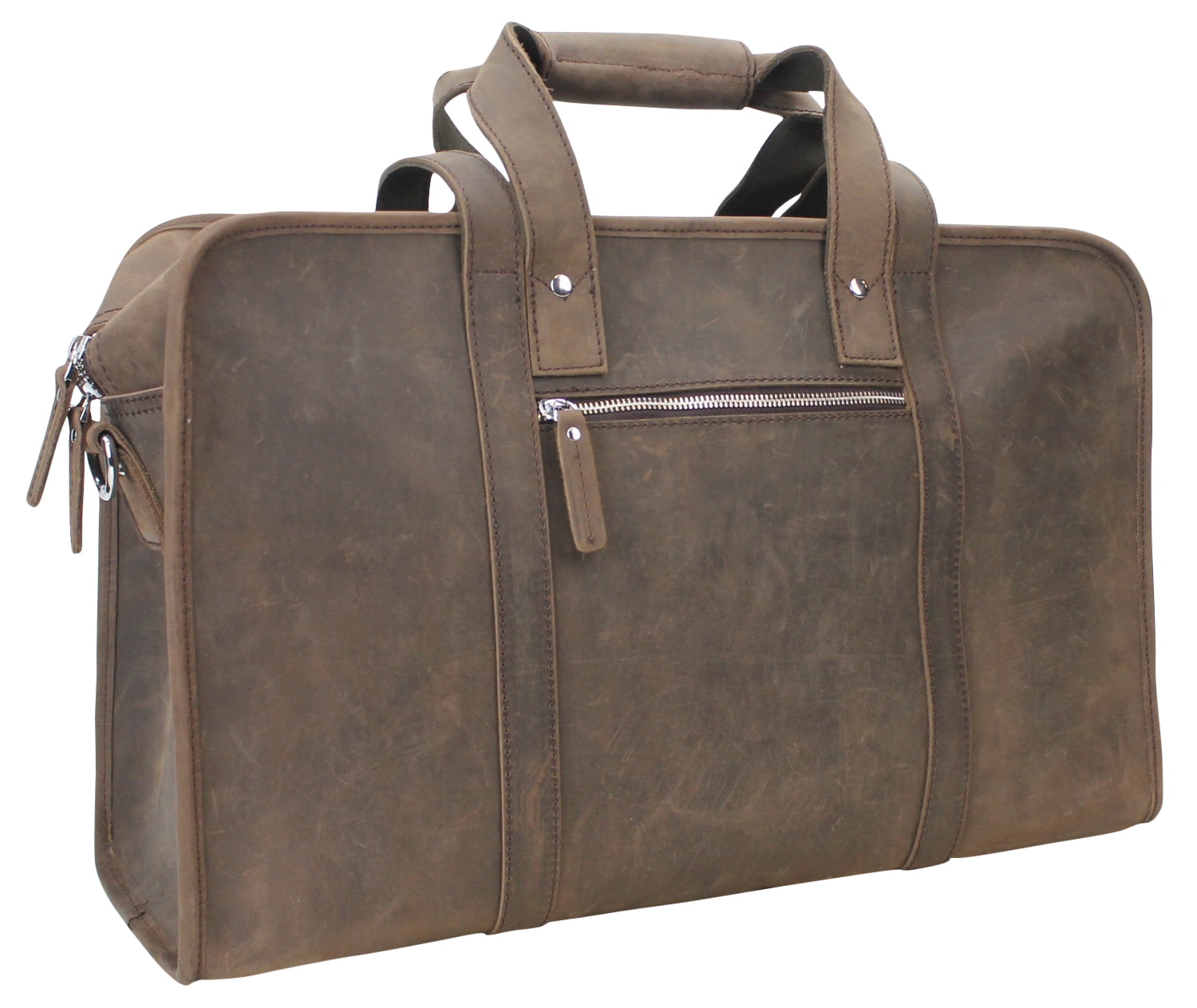 full grain leather weekend bag