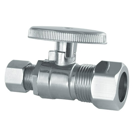 PlumbCraft 3/8 in. Compression in. X 5/8 in. Compression Brass Straight Valve