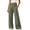 Army Green, variant on Women's Plus Size Wide Leg Pants Smocked Elastic High Waist Casual Palazzo Trousers Button Decor Loose Flowy Long Pants with Pockets