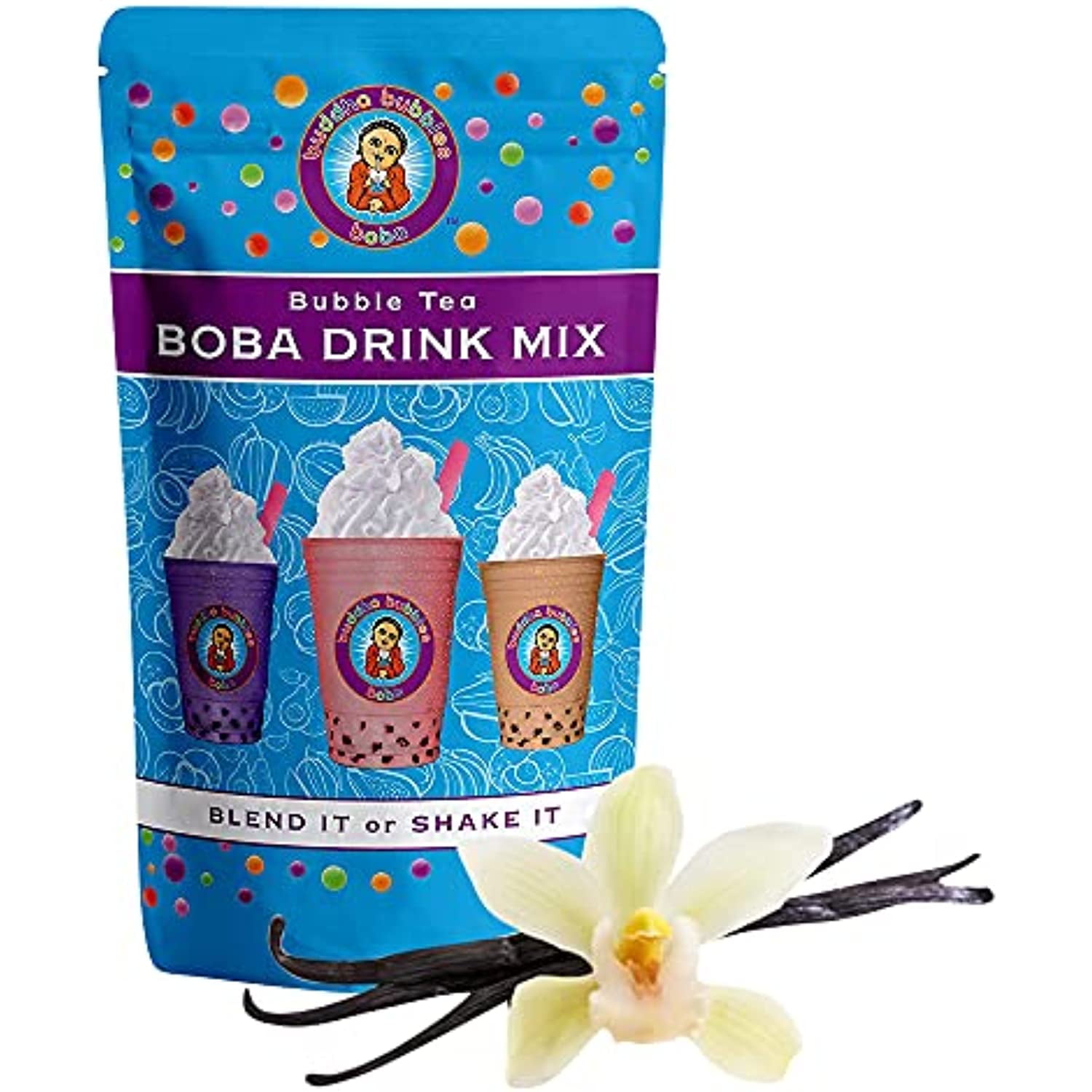Vanilla Boba / Bubble Tea Drink Mix Powder By Buddha Bubbles Boba 10 Ounces (283 Grams)