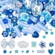 thumbnail image 1 of 1 caja de 318 cuentas azules de 12 estilos, cuentas acrílicas a granel, lazos azules, nubes, flores, corazones de amor, cuentas cuadradas esféricas de plástico., 1 of 5
