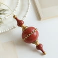 thumbnail image 4 of Bfogop Christmas Tree Ball Decorations Vintage Christmas Finial Drop Ornament Wooden Gourd Shaped Red and Gold Final Hanging Ornament for Xmas Yule Tree Holiday Home Decor 6.3inch, 4 of 6