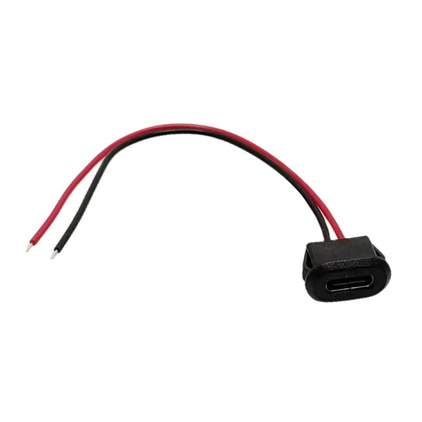 Conector USB tipo C, puerto de carga rápida tipo C con hebilla para tarjeta USB hembra Negro