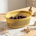 thumbnail image 4 of Cozival Deep Oval Plastic Colander with Double Handles, Thickened PP Strainer Basket for Vegetables Fruits Pasta, BPA Free Dishwasher Safe Kitchen Colander (Multicolor), 4 of 5