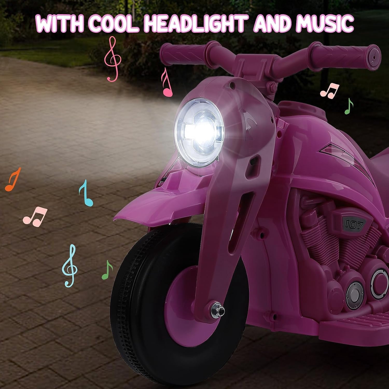 NEILA 6V 15W Kids Motorcycle with Bubble Function Battery Powered Ride on Motorbike Toy With LED Headlights, Music, 3 Wheels Kids Ride On Bubble Motorbike,for Kids Ages 3+ Boys Girls Pink