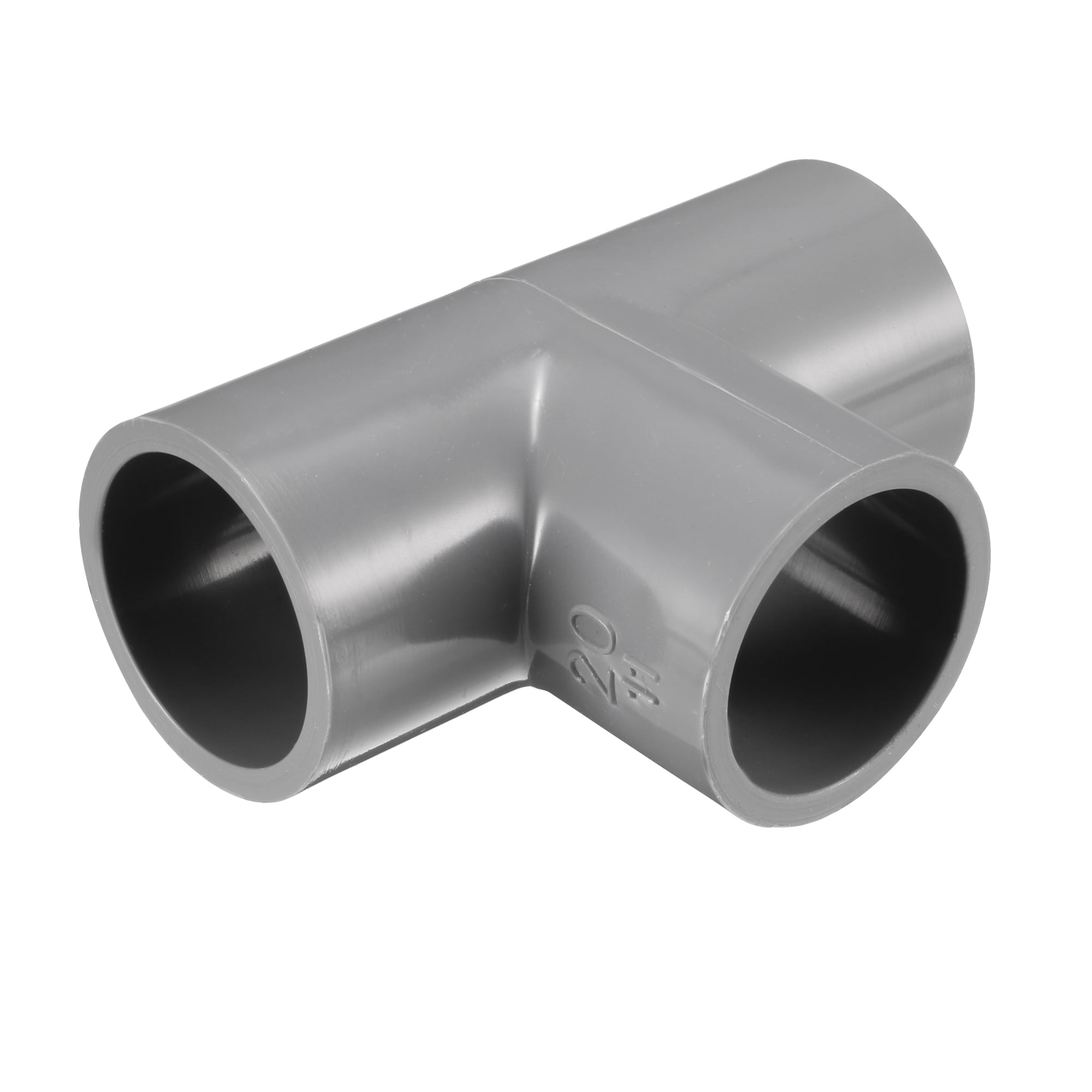 20mm Slip Tee PVC Pipe Fitting TShaped Coupling Connectors Gray 5 Pcs