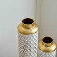 thumbnail image 6 of Gorgeous 3-Piece Set of White & Gold Metal Vases - Modern Droplet Shaped Home Decor for Stylish Living Spaces!, 6 of 17