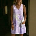 thumbnail image 5 of QUNYINEY Mini Women's Sundresses A Line Beach Tie Dye Sleeveless Tank Dress with Pockets Vacation Loose Fit V Neck Casual Dresses, 5 of 7