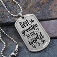 thumbnail image 2 of Best Grandpa In The World - Graphic Military Dog Tag Necklace (Optional Personalized Engraving), 2 of 5
