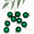 thumbnail image 3 of Northlight 2-Finish Glass Christmas Ball Ornaments - 2.5" (60mm) - Pine Green - 9ct, 3 of 8