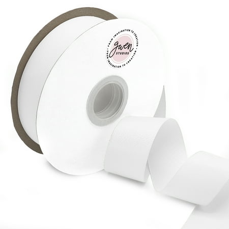 UPC: 0810056347727 | Polyester White Grosgrain Ribbon  1.5  x 50 Yards by Gwen Studios