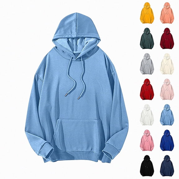 Babcutegg Mens Big & Tall Hoodie Drawstring Long Sleeve Loose Fit Solid Casual Sweatshirt with Kangaroo Pocket Size 5XL