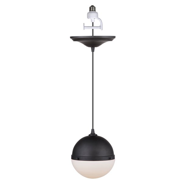 Instant Pendant Recessed Light Conversion Kit Matte Black 2 Tone Globe Shade Com - Recessed Light To Pendant Conversion Kit Black