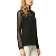 thumbnail image 5 of MODA NOVA Junior's Lace Floral Panel Long Sleeves Blouse Black 3XL, 5 of 6