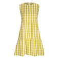 thumbnail image 4 of Lastesso Women Gingham Linen Dress Boho Smocked Tiered Ruffle Dresses Plaid Summer Casual Sundress Trendy Picnic Clothes 2023, 4 of 6