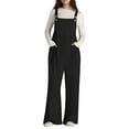 thumbnail image 4 of SOMER Women’s Jumpsuit Overalls Adjustable Strap Loose Fit Romper with Pockets Casual Bib-Style Maternity Friendly Plus Size Black, 4 of 6