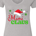 thumbnail image 4 of Inktastic Mimi Claus with Christmas Santa Hat and Snowflakes Women's V-Neck T-Shirt, 4 of 5