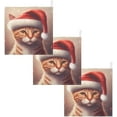 thumbnail image 7 of SKYSONIC 3 PCS Cat with Christmas Hat Baby Muslin Washcloths, Watercolor Face Towel Burp Cloths Ultra Soft Absorbent Cotton Bath Wipes Towels for Newborn Boys Girls, 7 of 7