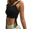 thumbnail image 3 of Minnieouse Tops cortos para mujer, ropa de vendaje de cuello cuadrado sin mangas de poliéster para correr, ropa deportiva de Color sólido, ropa de calle Prendas para la parte del cuerpo Negro S Minnieouse AP011581-06, 3 of 6