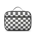 thumbnail image 2 of Gray and White Checkered Pattern Insulated Lunch Bag Teens,Bento School Lunch Bag for Teens for Work,Picnic or Travel 10.6x7.7x4.3 Inches,12 Can Capacity, 2 of 6