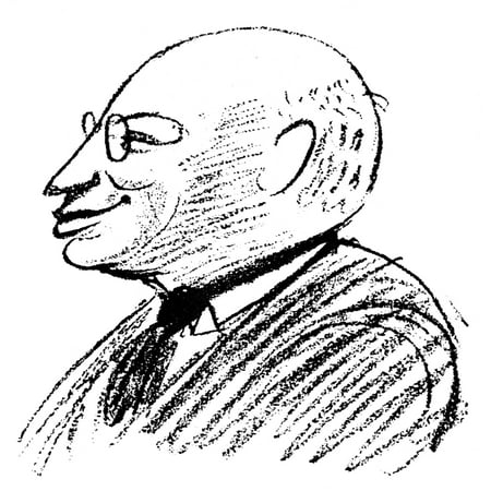 Congress Congress Semi Flush - Sandor Ferenczi N(1873-1933) Hungarian Psychoanalyst Caricature By Robert Bereny Drawn At The Eighth International Psychoanaltic Congress At Salzburg Austria April 1924 Rolled Canvas Art - (24 x 36)