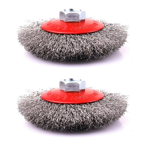 Cepillo con rueda de alambre LSTOPGO de 4 pulgadas, grueso, rizado para amoladora