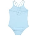 thumbnail image 4 of Aislor Kids Toddler Girls Team Basic Camisole Ballet Dance Leotards Criss Cross Gymnastic Tank Top 3-14 Sky Blue 12-14, 4 of 7