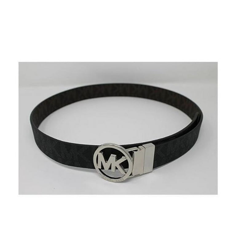Michael Kors Women\'s Twist Reversible Silver Buckle Belt, Brown/Black Logo Med Michael Kors 38mm Leather Reversible MK Logo Plaque Buckle  main image 4