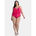 thumbnail image 4 of Time and Tru Women's and Women's Plus Tiered Ruffle Tankini Top, Sizes S-3X, 4 of 5