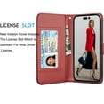 thumbnail image 5 of Tiflook Wallet Case For iPhone 14 Pro Max (6.7 inch) 2022 Card Slots Holder Carrying Flip PU Leather Cover [Detachable Magnetic Hard Case] Red, 5 of 6