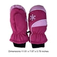 thumbnail image 5 of Billuyoard 3 pares de manoplas para niños, impermeables, con gancho, portátiles, cómodos, accesorios de esquí, diseño grueso para actividades al aire Suministros térmicos Rosado Billuyoard HA059231-05B, 5 of 5
