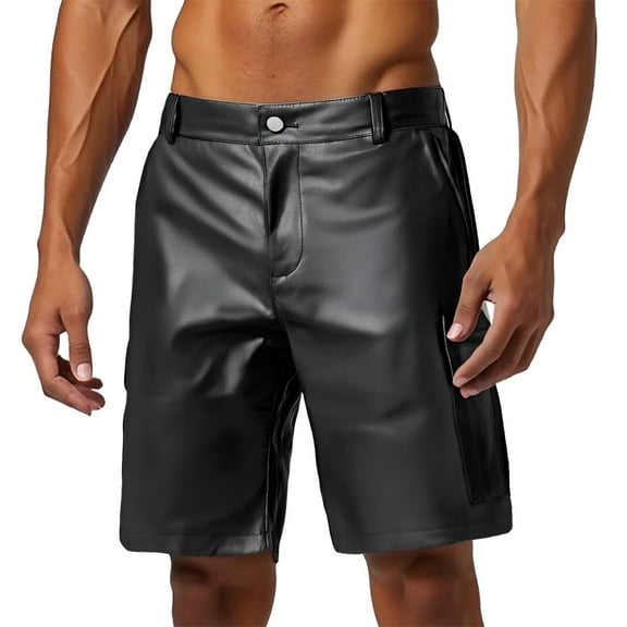 Men's Casual High-Waisted Shorts with Button Detail for Everyday Wear Comfortable Lightweight Design for Summer Activities