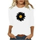 thumbnail image 1 of Camisetas Casuales de las Mujeres de Moda Impresa 3/4 Mangas Blusa Cuello Redondo para el Hogar Y Diario, 1 of 3