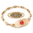 thumbnail image 1 of MedicEngraved Rose Gold Stainless Steel Custom Medical Alert Bracelet - 6mm Infinity Link, 1 of 7