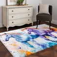 thumbnail image 3 of Blue Purple Horse Print Area Rug 4x6 FT, Non Slip Kids Room Carpet, Abstract Watercolor Animals Washable Soft Floor Carpet Non-Shedding Throw Rug for Dorm Kitchen Study Room Home Office Bedside, 3 of 9