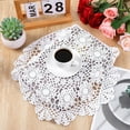 thumbnail image 3 of LKJYER Dollies for Tables, Large Cotton Handmade Table Doilies Vintage Round Crochet Doilies Lace Placemats Knitted Tablecloth for Home Kitchen Dining Room Wedding Party Decoration (White), 3 of 7