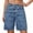Blue, variant on Sexlip Women's Denim Knee Length Shorts Button Fly Casual Summer Bottoms with Pockets Blue L
