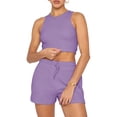 thumbnail image 2 of Franhais Women’s 2 Pieces Summer Home Suit, Fashion Streetwear Sleeveless Waffle Tank Tops and Shorts Set Loungewear, 2 of 4